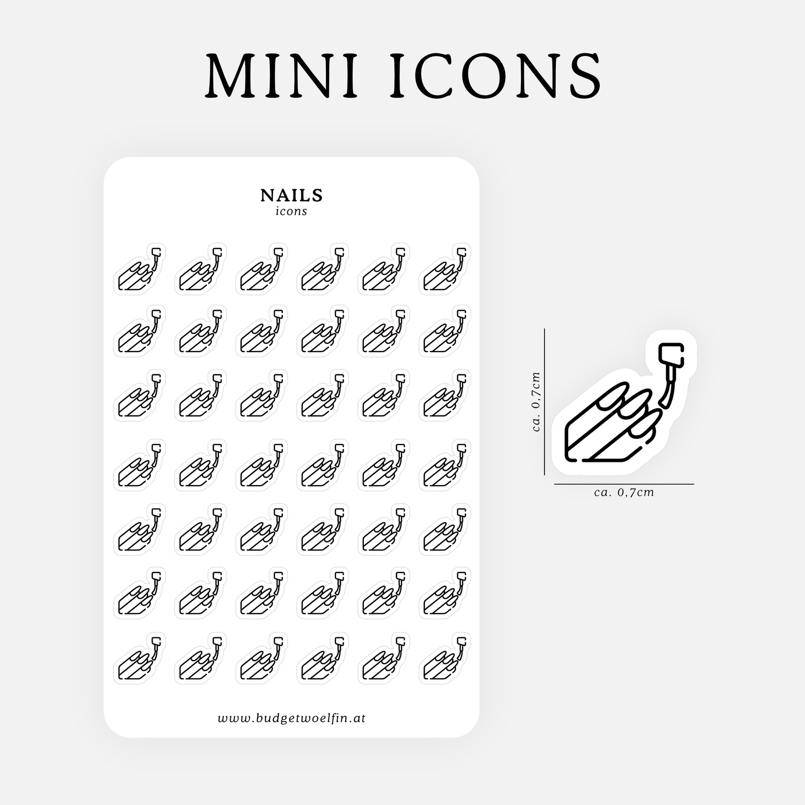 Planer Mini Icons NAILS Sticker Sheet - BudgetWoelfin